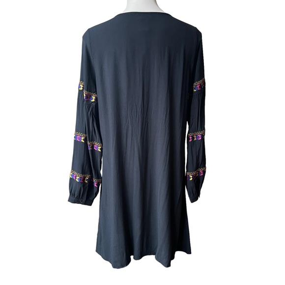 Wrangler Retro Embroidered Western Rodeo Cowgirl Long Sleeve Dress, Sz L - Picture 4 of 14